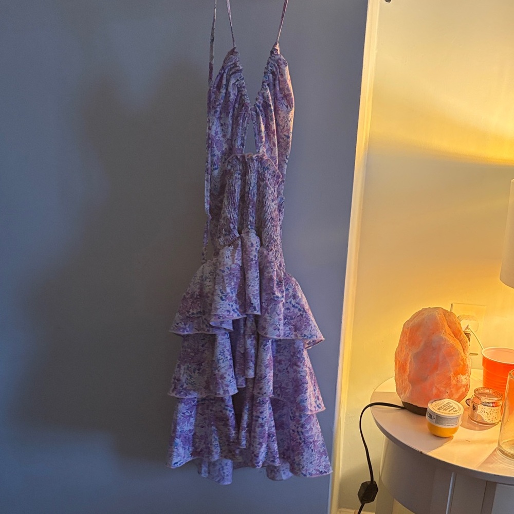 Elegant Purple Floral Dress
